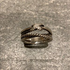 David Yurman X Crossover Ring with Diamonds